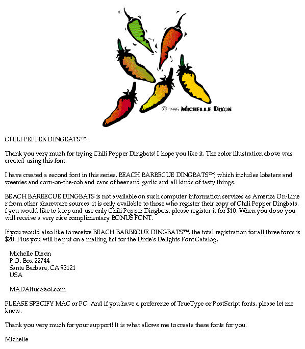 Chili Pepper Dingbats